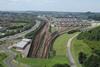 UK Channel Tunnel terminal at Cheriton outside Folkestone.