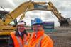 Scottish Transport Minister Keith Brown (right) and Network Rail route Managing Director for Scotland David Simpson (left) at the site of new Shawfair Station.