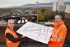 Translink Group CEO Chris Conway and Graham Civil Engineering Managing Director Leo Martin at the site of the Belfast Transport Hub.