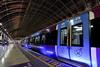 Heathrow Express is testing blue lights installed by Podtrack at London Paddington station which flash when the train doors open to warn passengers of the platform-train interface.