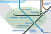Map of London Underground's Northern Line extension project.
