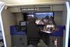 Image shows prototype of static train cab simulator (3)