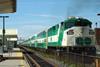 GO Transit commuter trains are at present formed diesel locomotives and push-pull trailer cars.
