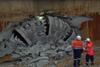 Sydney Metro Northwest TBMs Maria and Isabelle project passed through a shaft with the top of their cutter heads above ground.