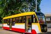 Odesa transport operator Odesmiskelektrotrans has unveiled the first of six Odyssey-branded partially low-floor trams (Photo: Alexandra Ignatieva).