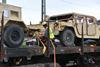 Military equipment is loaded onto the Ofotbanen railway during a NATO exercise in May 2024 (Photo Bane NOR)