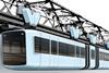 Picture of new Vossloh train for the Wuppertal schwebebahn monorail in Germany.