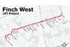 Finch West Light Rail Transit project map.
