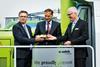 Captrain CEO Henrik Würdemann joined Vossloh’s Hans Schabert and Thomas Schwichtenberg at the handover of the 100th G6