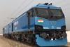 Alstom Prima T8 WAG12 twin-section electric locomotive for Indian Railways on test at Madhepura.
