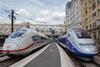 DB and SNCF high speed trains at Paris Est.