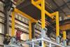 Columbus McKinnon Engineered Products train lifting equipment in production