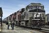 Norfolk Southern conductor and engineer with train