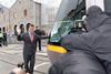Transport Minister Noel Dempsey opening the extension of Dublin's Luas Red Line from Busáras to The Point.
