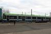 The first of the new Stadler trams for Croydon Tramlink is delivered to Therapia Lane depot.
