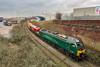 Loco 93006 prepares to leave Peel Ports’ dock at Seaforth bound for Mossend in Glasgow (Photo Andrew Murdin, DB Cargo UK)