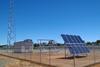 Radio tower, solar panel and communication equipment room at Lefroy near Kalgoorlie.