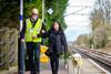 Blind passenger with guide dog and staff (Photo GTR)