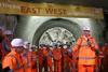 Prime Minister David Cameron marks the completion of tunnelling for the Crossrail project.