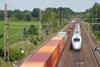 DB ICE passes freight train on Hannover - Hamburg line (Photo: Deutsche Bahn/Volker Emersleben)