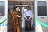 Tamil Nadu Chief Minister J Jayalalithaa flagged off the first test train.