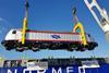 The first of 62 Traxx AC electric locomotives which Bombardier Transportation is building afor Israel Railways arrived at Kishon Port in Haifa on August 28.
