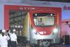 The first metro trainset  for the Lahore Orange Line is rolled out at CRRC Zhuzhou Locomotive’s plant in China.