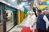 India’s Prime Minister Narendra Modi opened the first 12·7 km section of Mumbai Metro’s Aqua Line, or Line 3, flagging off a service at Bandra-Kurla Complex station
