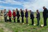 The Southeast Rail Extension groundbreaking ceremony was held at the site of the future Sky Ridge station.