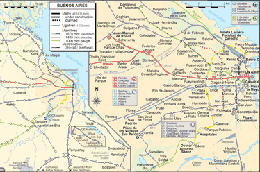 Buenos Ayres Midland Railway route map Ferrocarril Midland de Buenos Aires  c1908