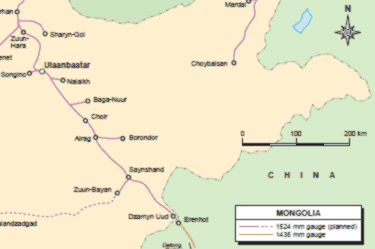 Mongolia - country map | Country profile | Railway Gazette International