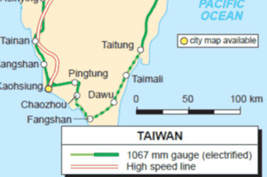 Taiwan - country map | Country profile | Railway Gazette ...