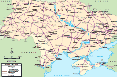 Ukraine & Moldova - country map | Country profile | Railway Gazette
