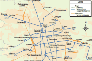 Lodz - city map | Country profile | Railway Gazette International