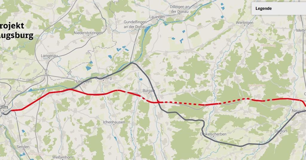 Ulm – Augsburg New Line Alignment Identified 