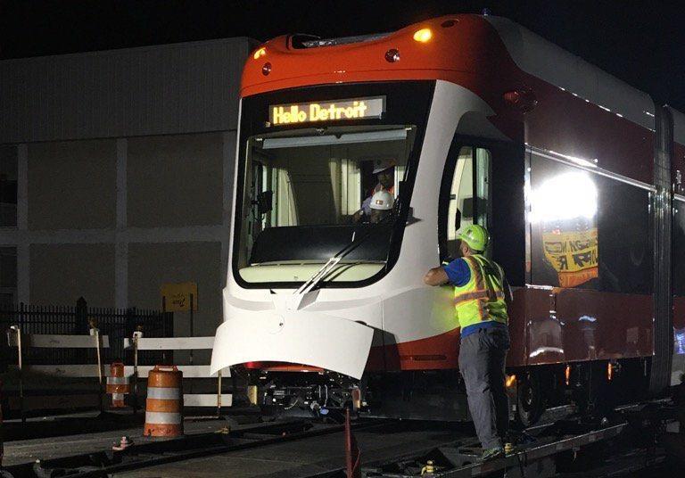 First Detroit tram arrives News Railway Gazette International