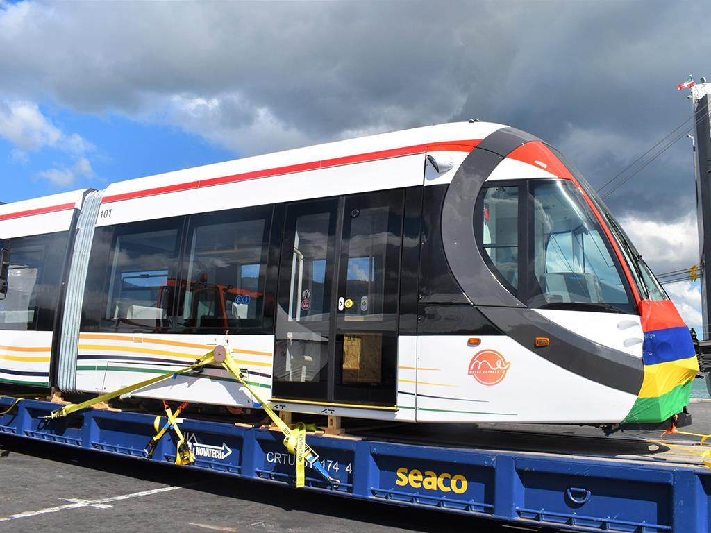 Mauritius Metro Express light rail vehicle arrives Metro Report