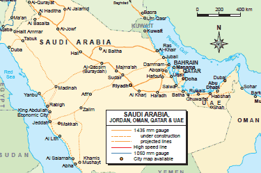 Saudi Arabia, Jordan, Oman, Qatar & UAE - country map | Country profile ...