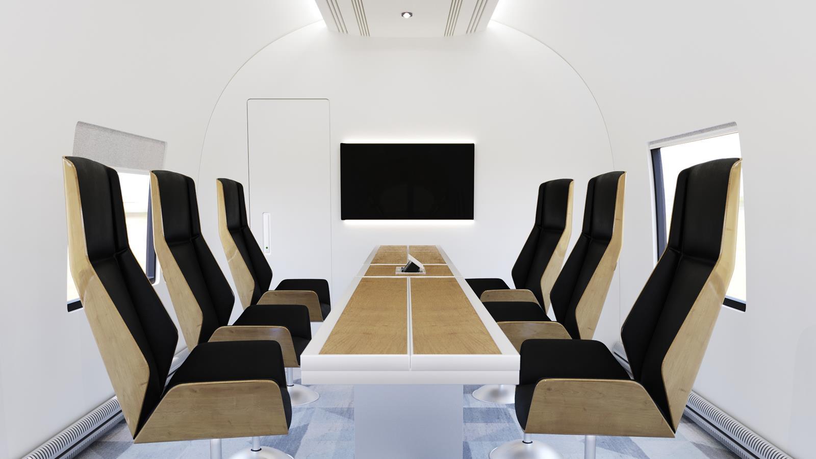 An area for business travellers could provide a meeting room with teleconferencing facilities and presentation screen.