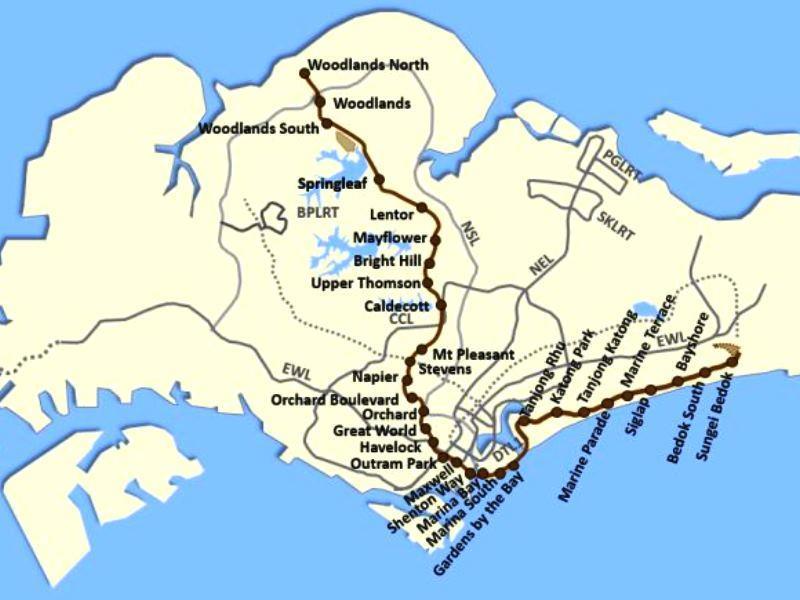 Thomson East Coast Line Map