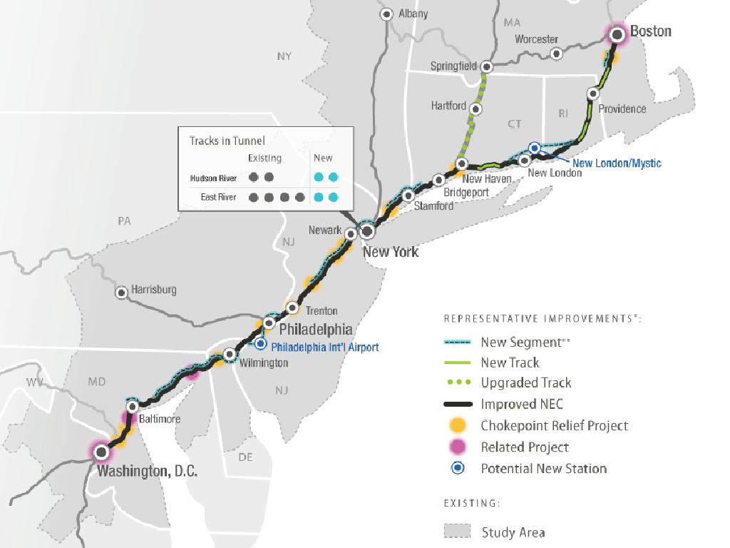 amtrak northeast regional route map Fra Recommends 120bn Investment In Northeast Corridor News amtrak northeast regional route map