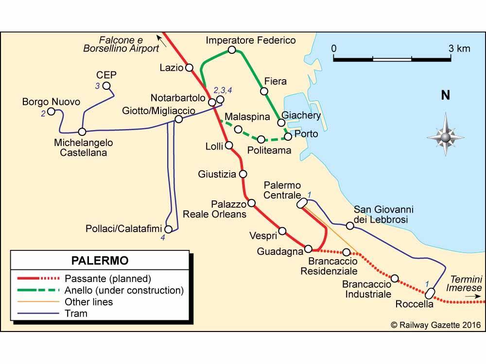 Palermo Metro Map