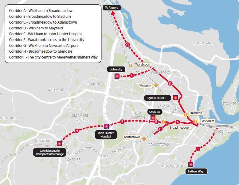 Newcastle Light Railway Map