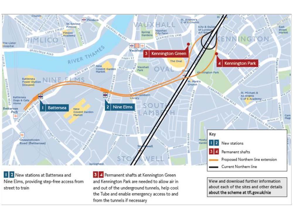 Northern Line Extension Map Northern Line Extension Breaks Ground | News | Railway Gazette International