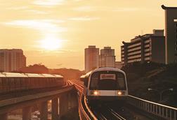 SMRT metro trains in Singapore.