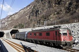 Freight train testing in the Gotthard Base Tunnel (Photo: AlpTransit Gotthard)>