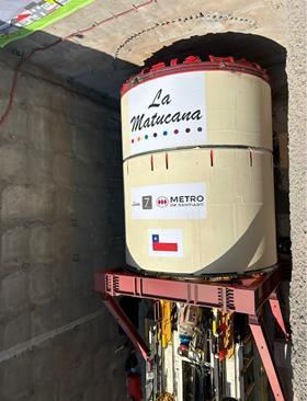 Santiago metro Line 7 tbm image Metro de Santiago