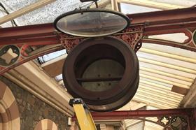Clock mechanism after removal from Great Malvern station - credit Smith of Derby