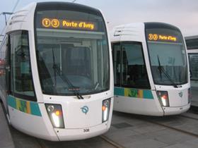 Paris tram route T3.