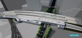 An artist's rendering of the aerial view at the future East Harbour Transit Hub in Toronto. (Metrolinx image)